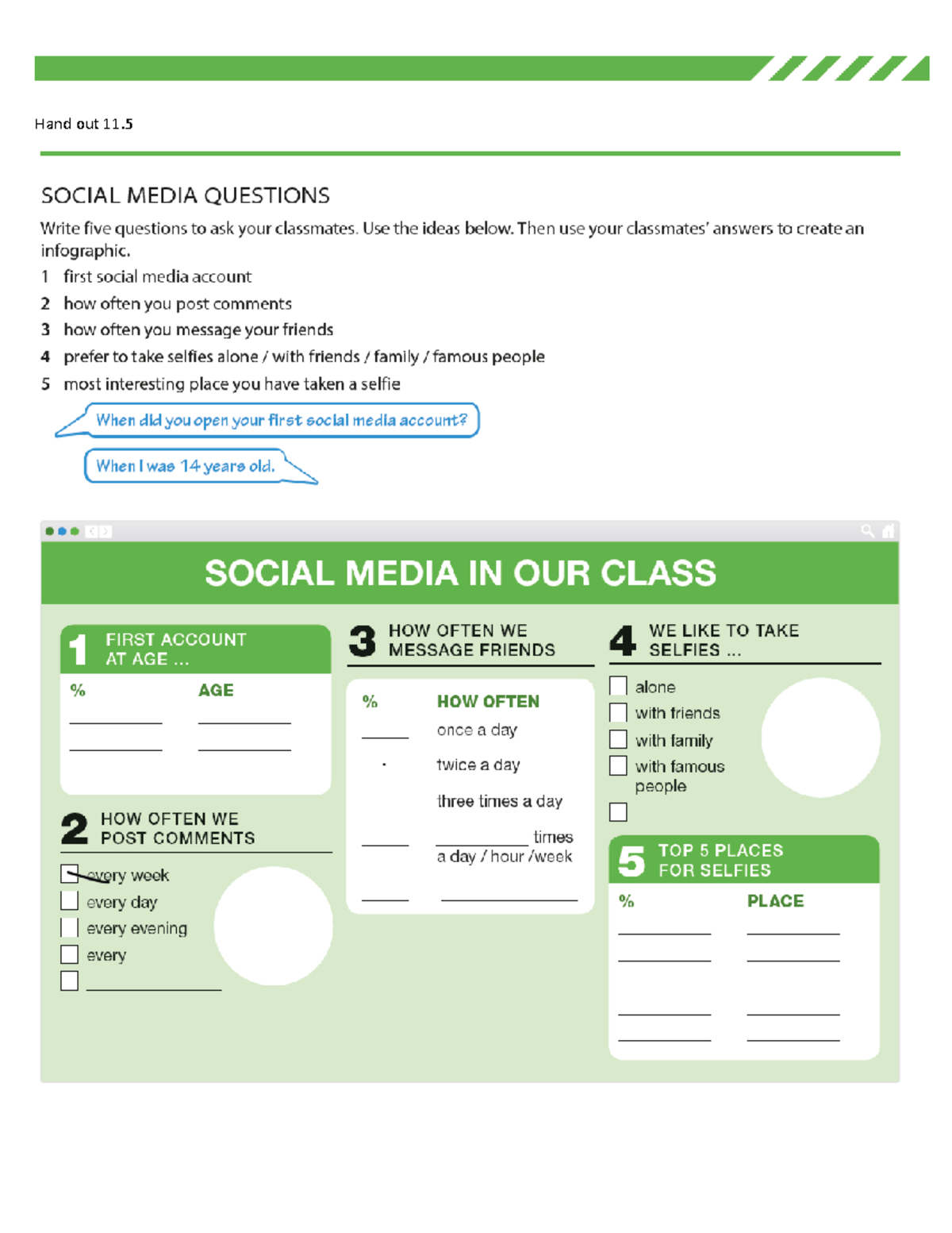 BUS 2.0 Level 2 Lesson Plan 11 Handout 5 - Hand out 11 SOCIAL MEDIA ...