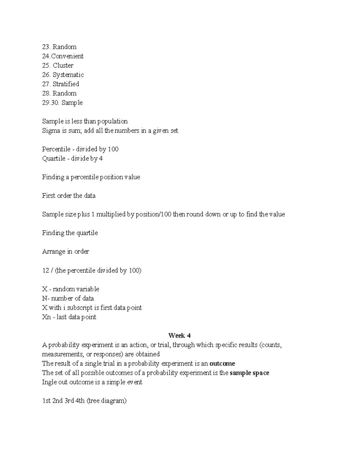 RSMT 1500 Probability Concepts & Sampling Methods Notes - Studocu