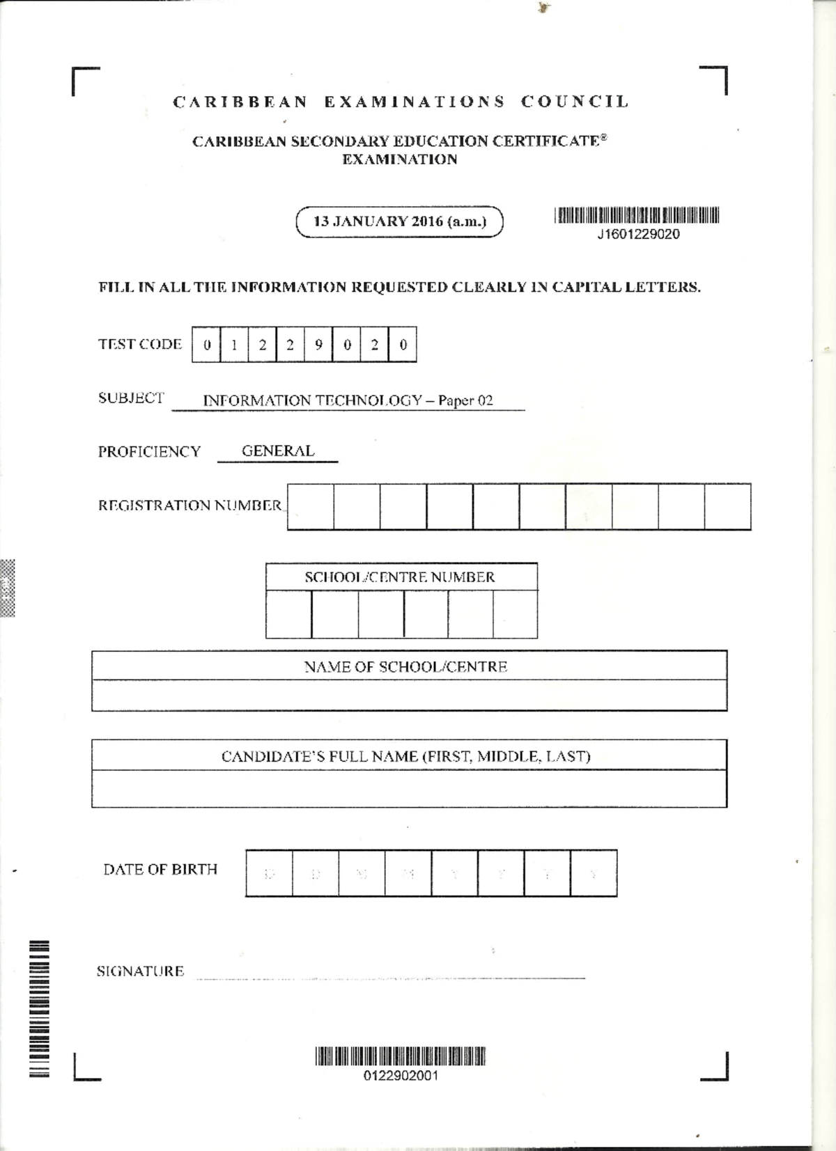 January Paper 2 2016 - Questions and Answers Summary - Studocu