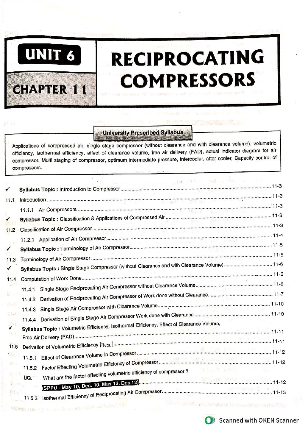 AT Unit 6 - Reciprocating Compressors: Chapter 11 Overview and ...