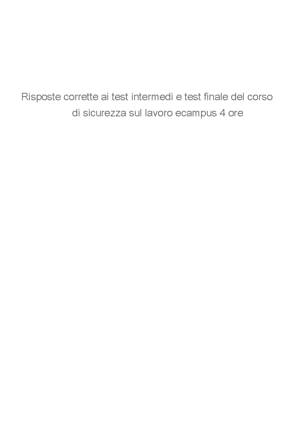 test finale corso sicurezza sul lavoro con risposte 8 ore
