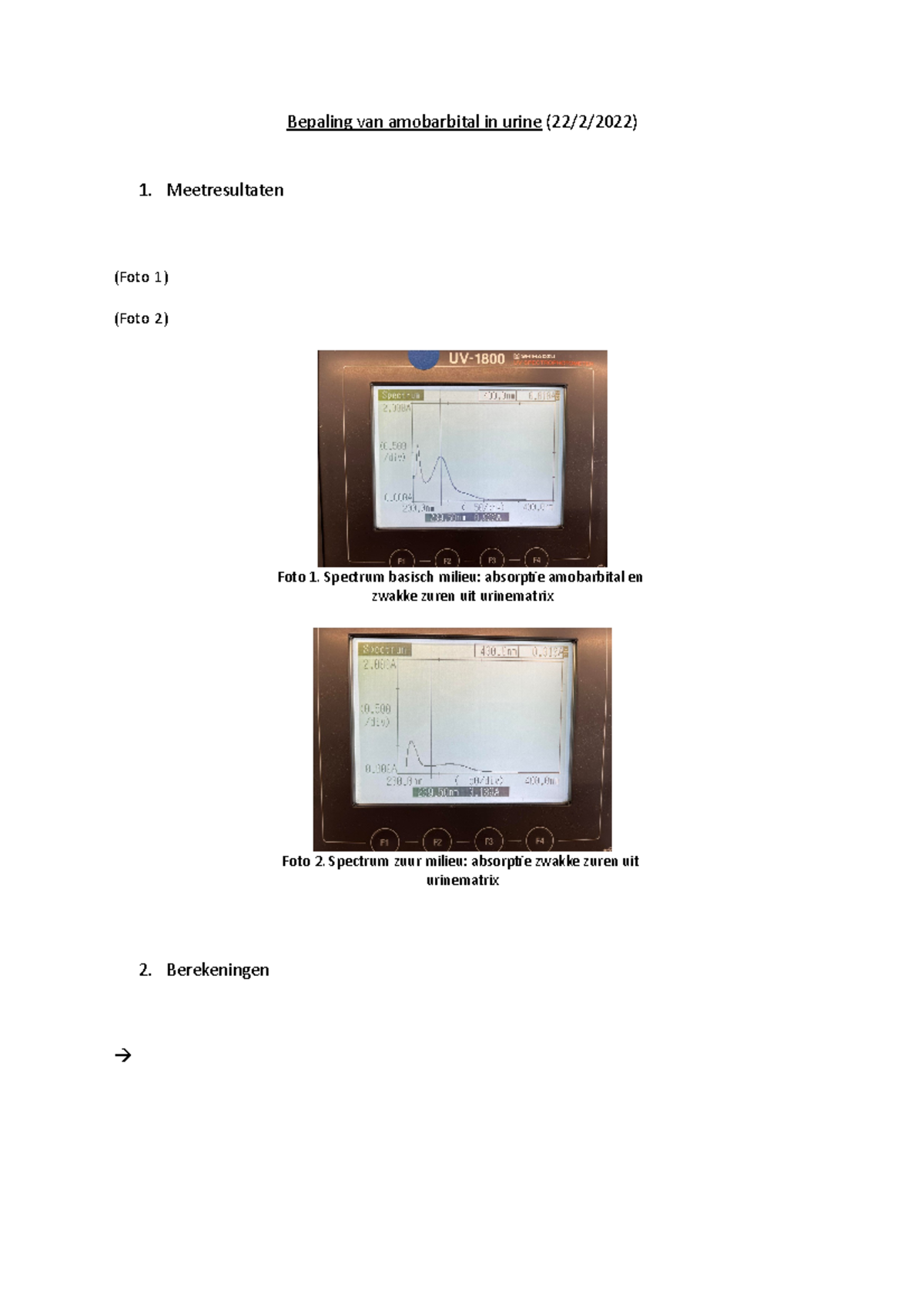 Verslag bepaling van amobarbital in urine - Biofarmaceutisch onderzoek ...