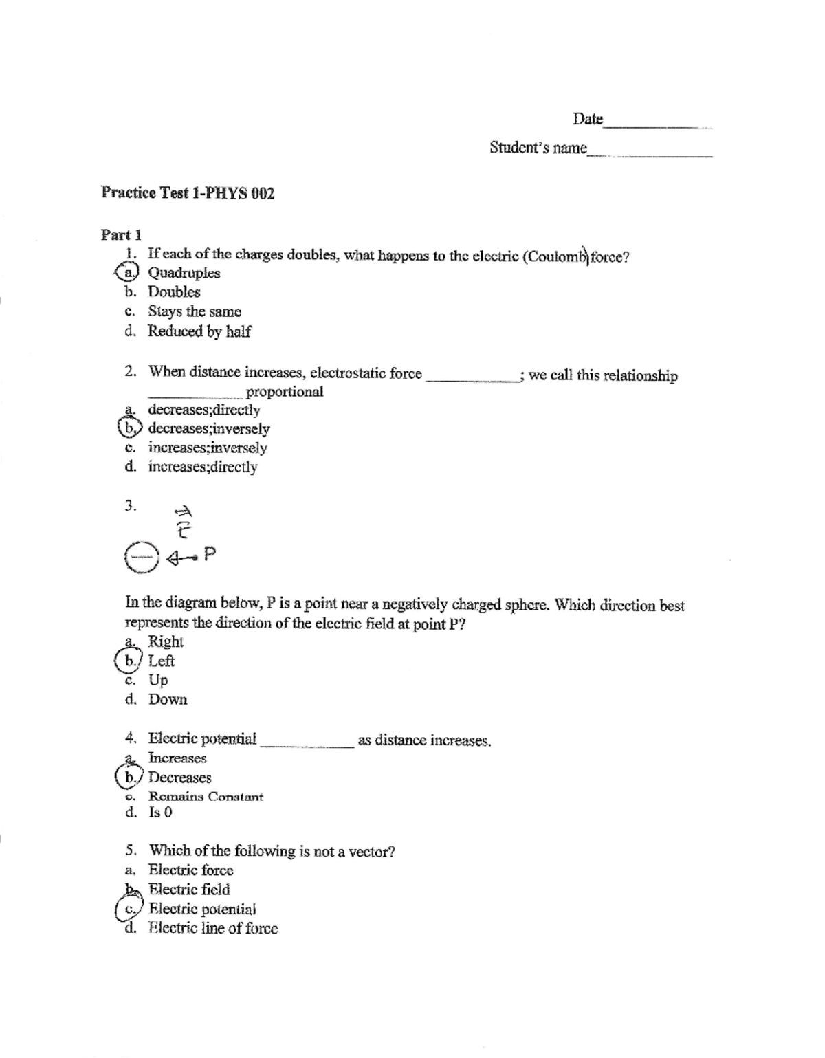 Practice test for test1-answers-2 - Date name Practice Test 002 Part 1 ...