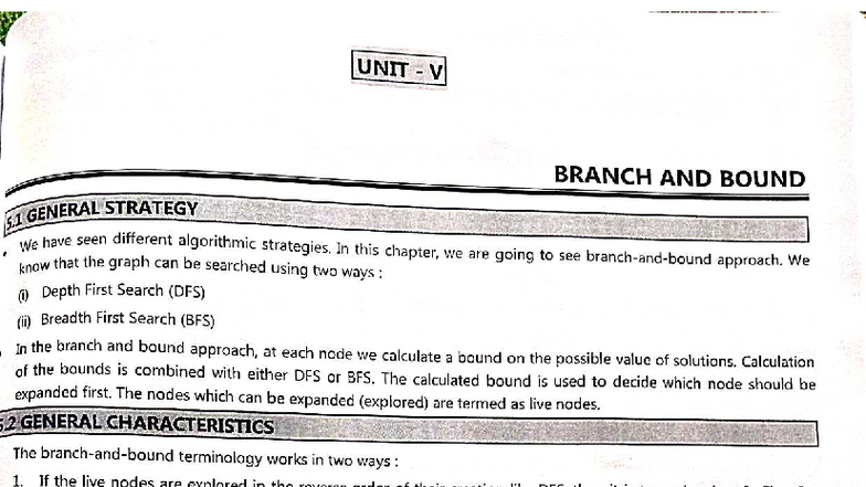 T.B DAA UNIT 5 - Branch and Bound Techniques Explained - Studocu