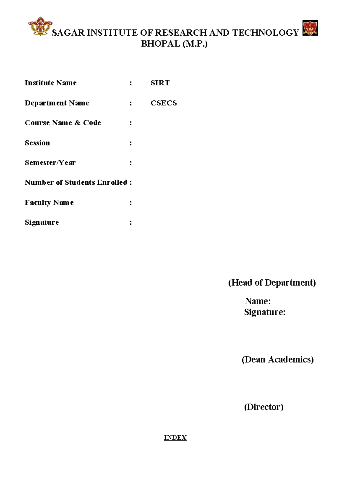 Course FILE Format 2.0 (1) - CSECS Audit and Planning Document - Studocu