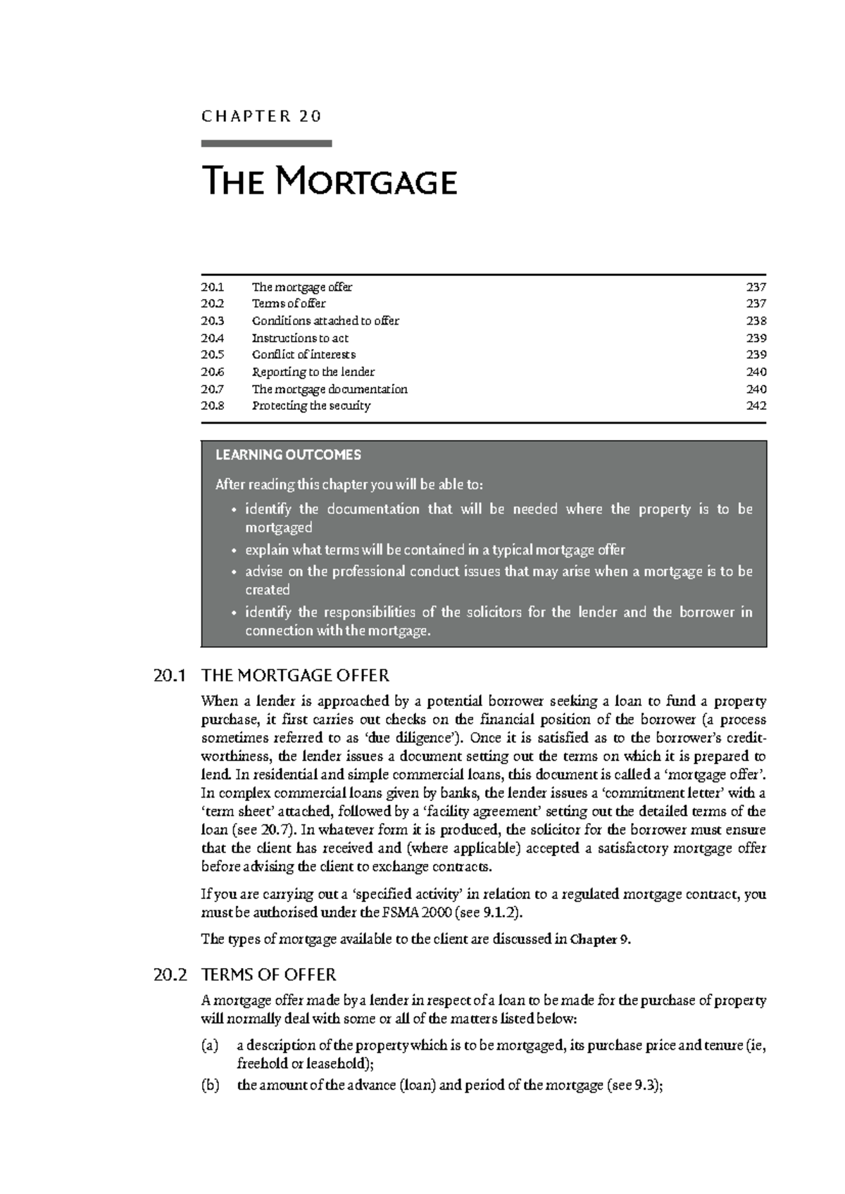 Chapter 20: Understanding The Mortgage Process (Course Code: 237) - Studocu
