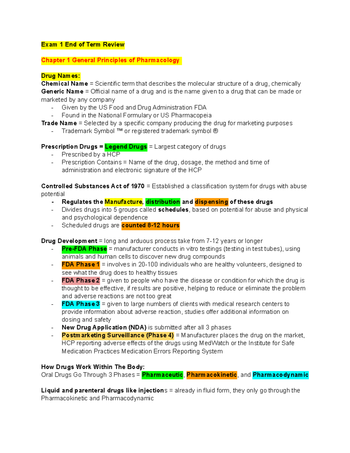 Exam 1 End of Term - Study guide - Exam 1 End of Term Review Chapter 1 ...