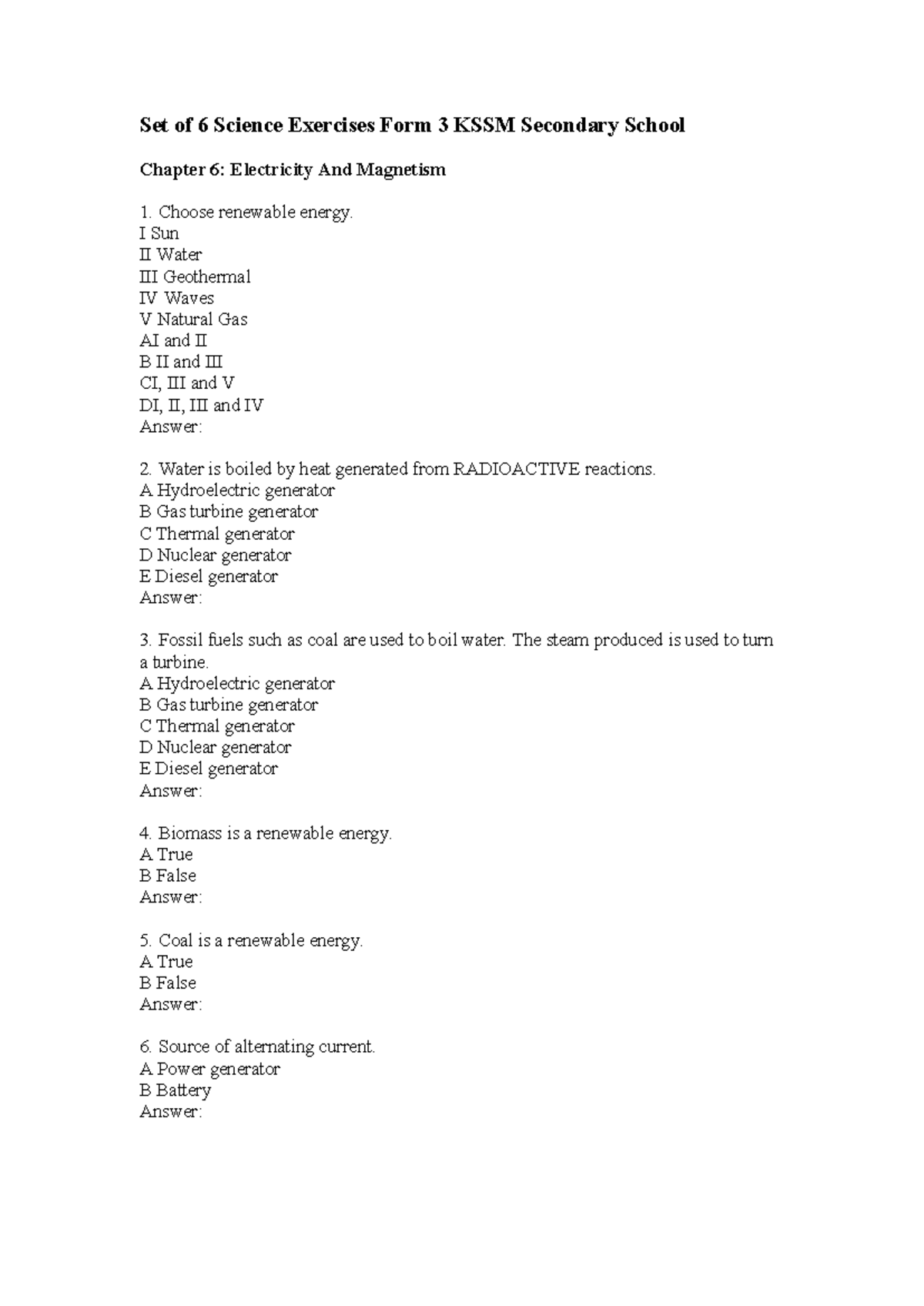 F3 SC C6 - ..okok - Set of 6 Science Exercises Form 3 KSSM Secondary ...