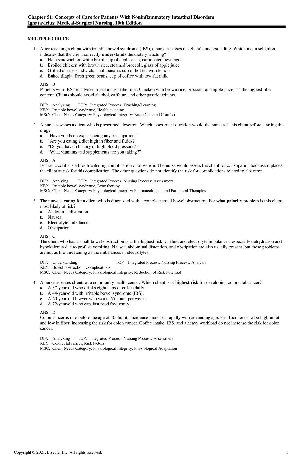 Exam View - Chapter 65 - Concepts of Care for Patients with Breast ...