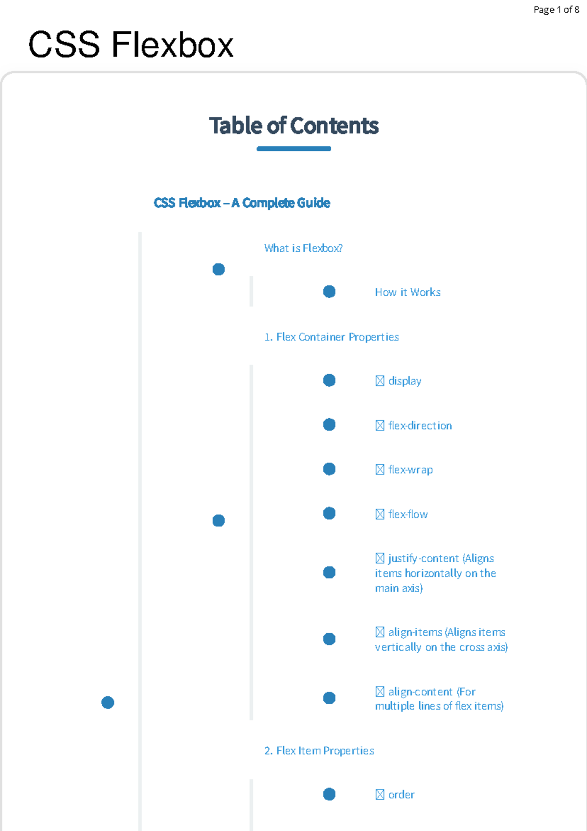 CSS Flexbox - easy to use - CSS Flexbox Table of Contents CSS Flexbox ...