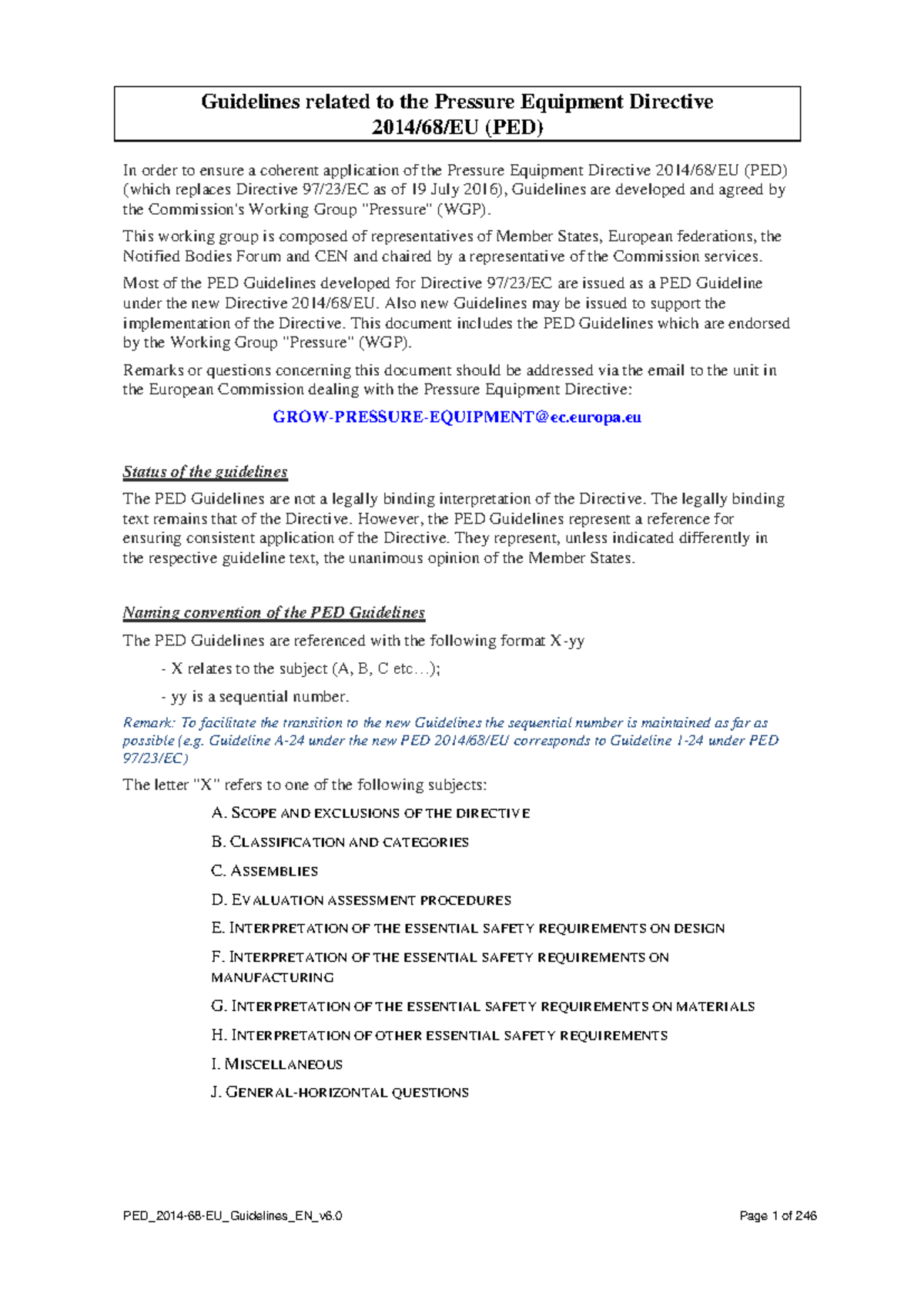Pressure Equipment Directive PED Guidelines - Guidelines related to the ...