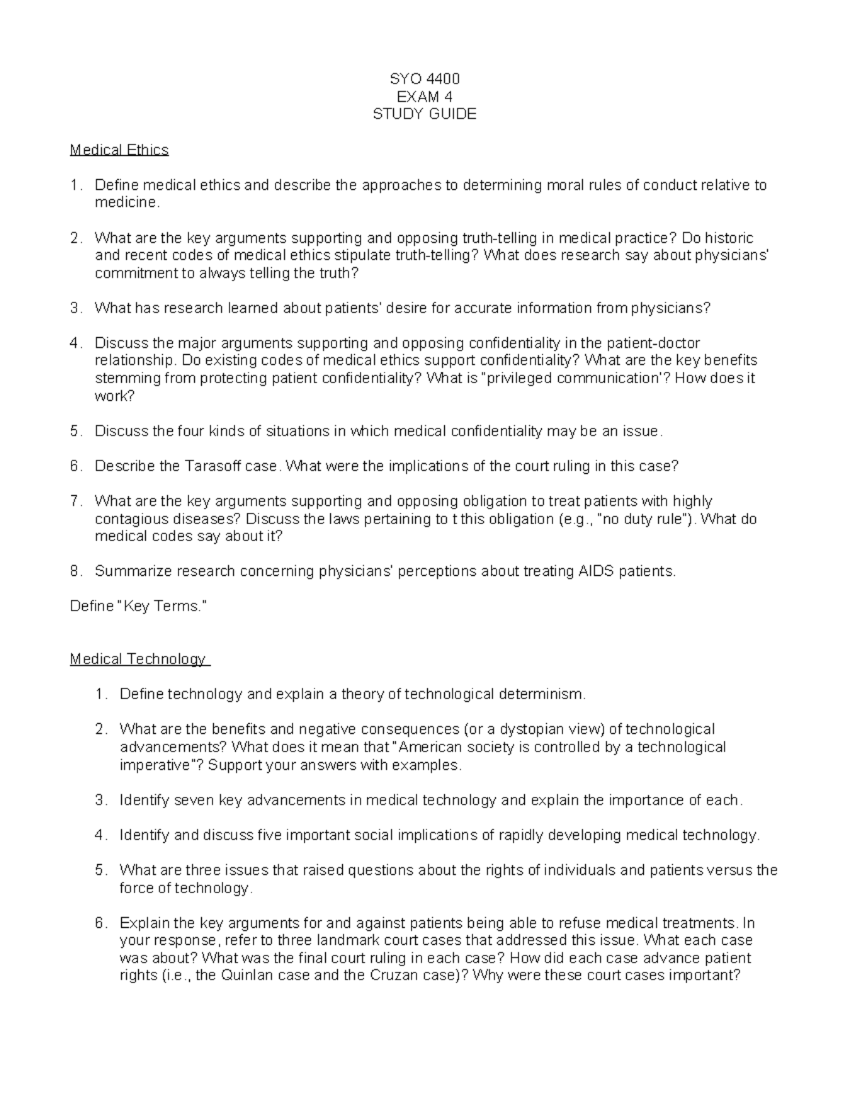EXAM 4 Study Guide - Here are some of the questions that you will have ...