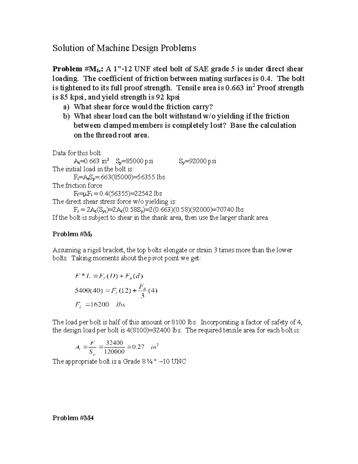 Solution of Machine Design Problems - Solution of Machine Design ...