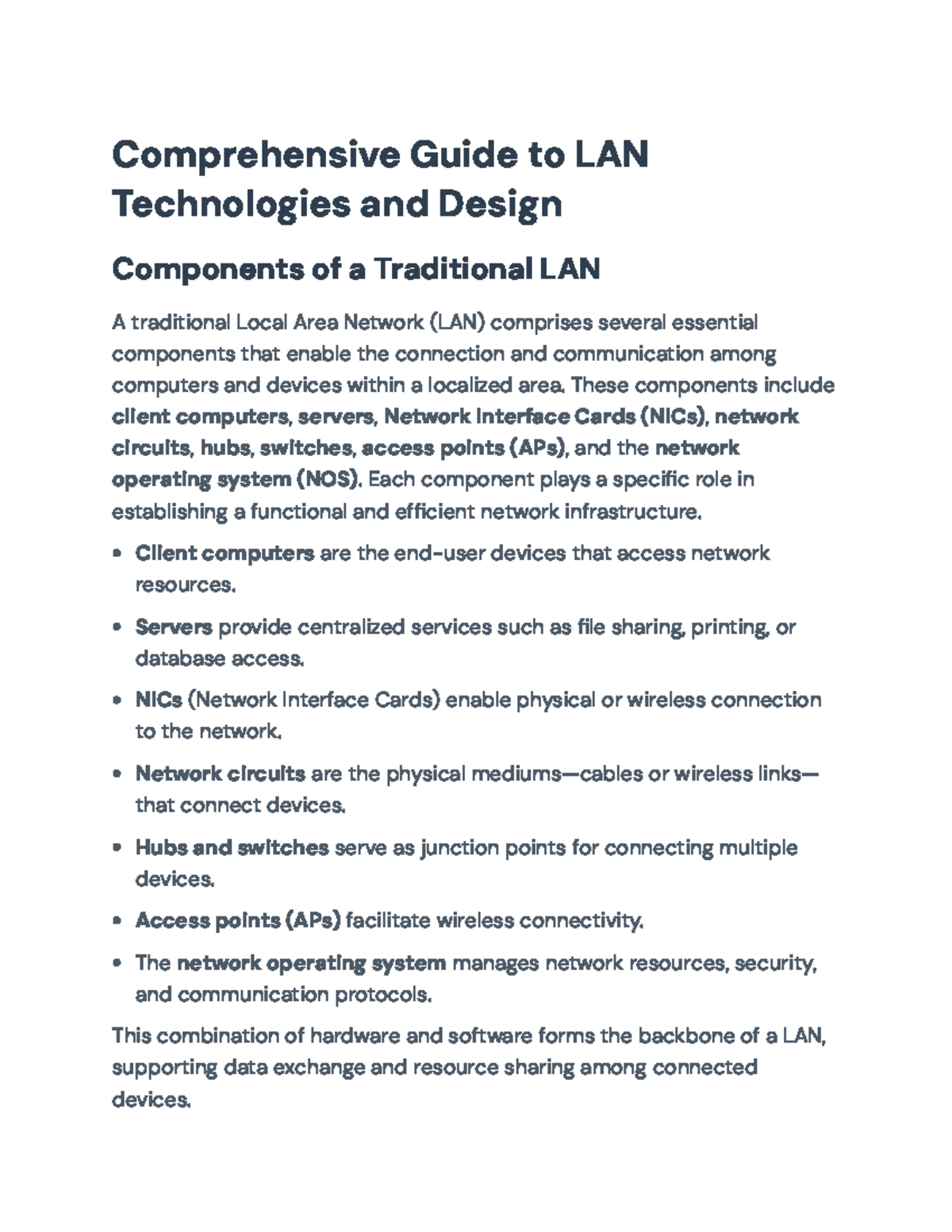 Comprehensive Guide to LAN Design & Technology (Course Code: LAN101 ...