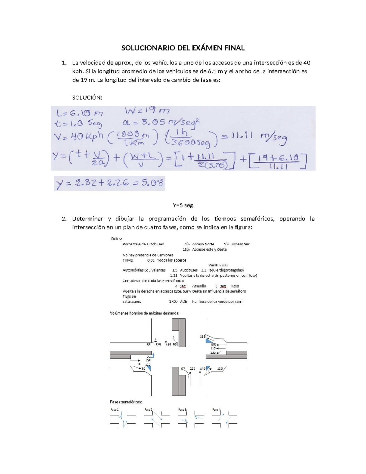 EFC Solucionario del Examen Final DVU - Intersecciones y Semáforos ...
