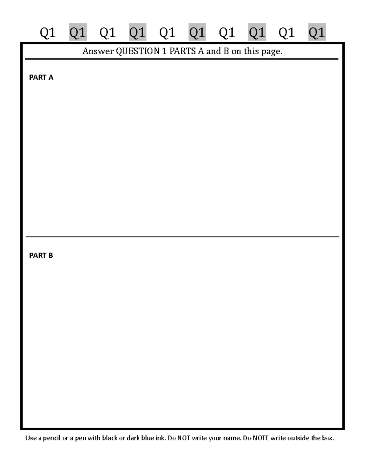 AP Calculus AB Answer Booklet Format for Q1-Q6 - Studocu