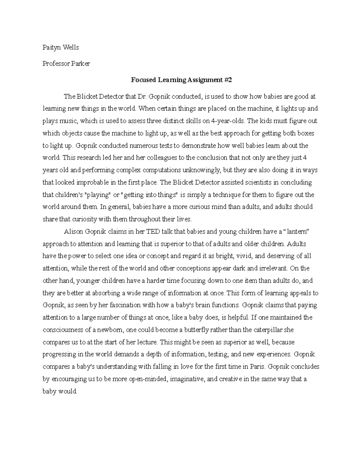 FLA #2 - The Role of Curiosity in Childhood Learning and Education ...