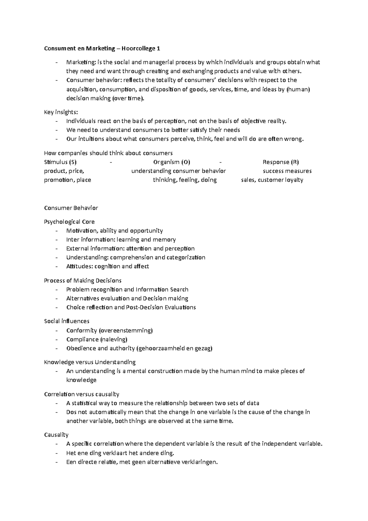 Consumer Behavior Insights and Motivation - Marketing Lecture Notes ...