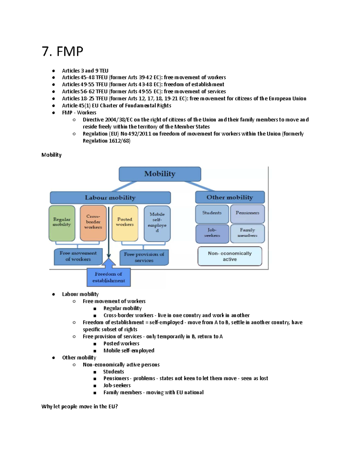 FMP: Free Movement of Persons and Workers in the EU - Key Articles and ...