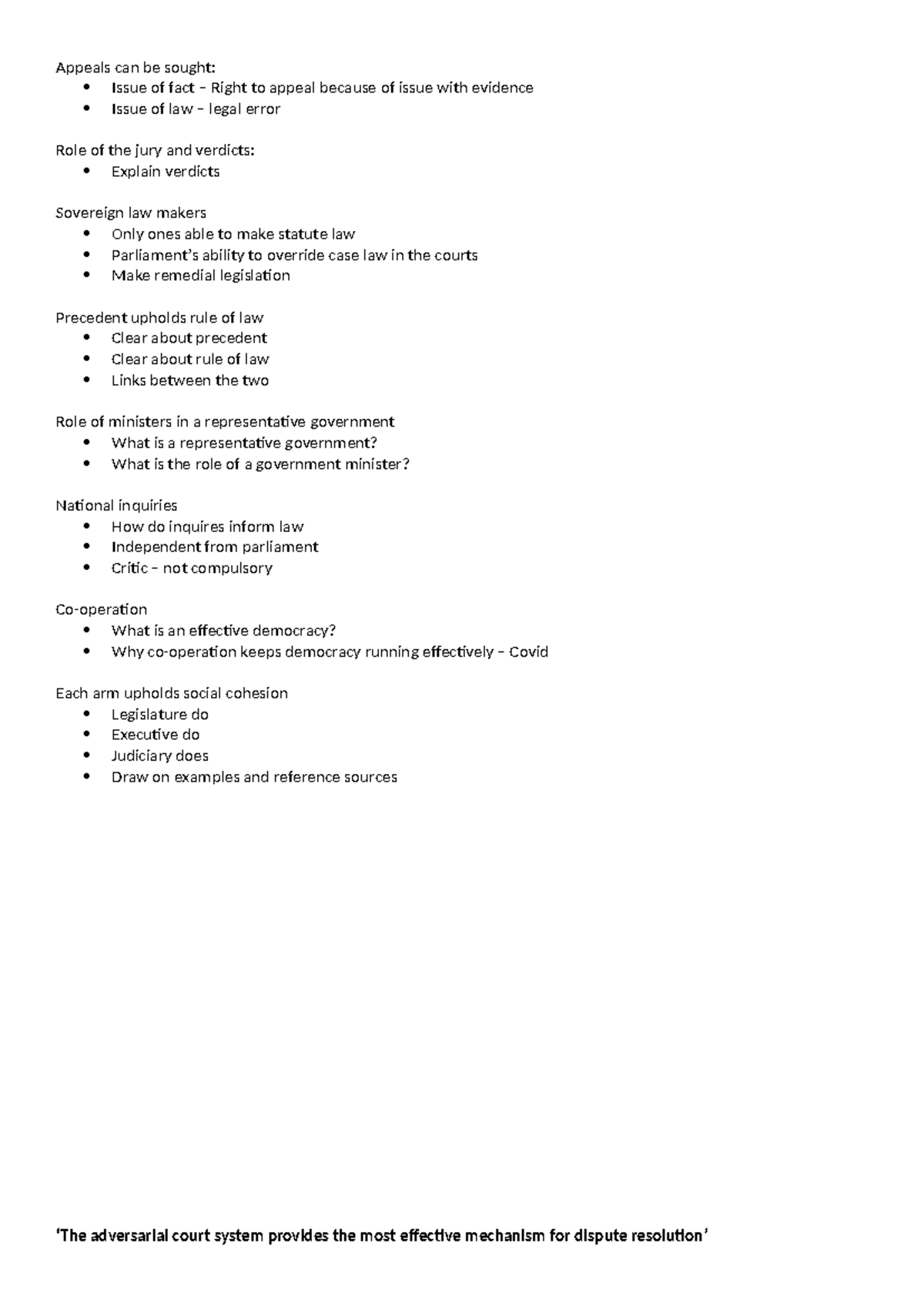Exam Revision Notes: Appeals, Verdicts, and Dispute Resolution in Law ...