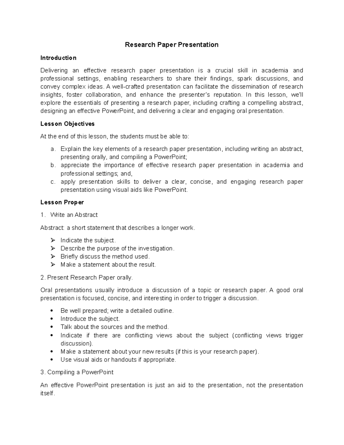 Research Paper Presentation (Course Code: TBD) - Key Skills & Tips ...