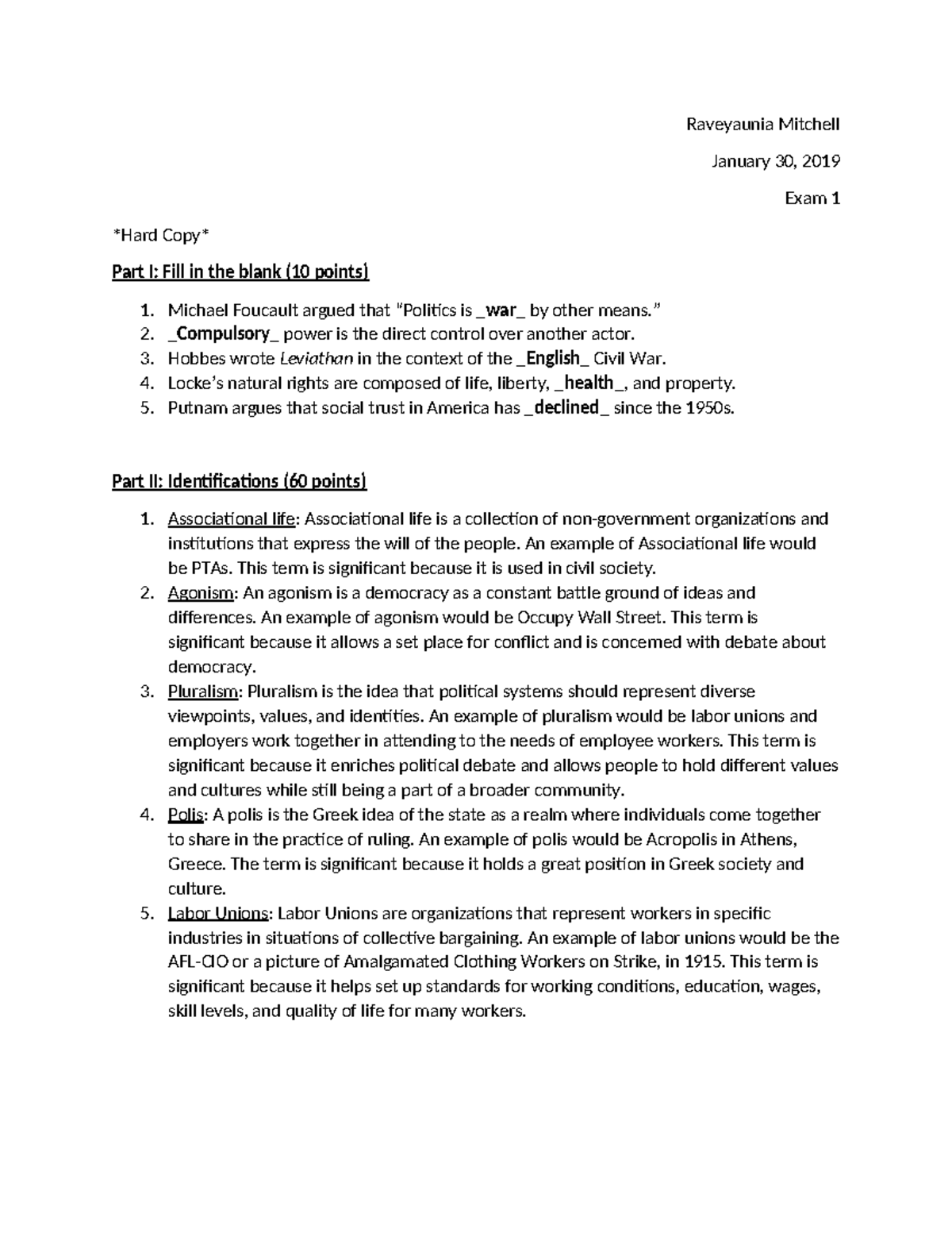 Political Science 101: Exam 1 Study Guide and Key Concepts - Studocu