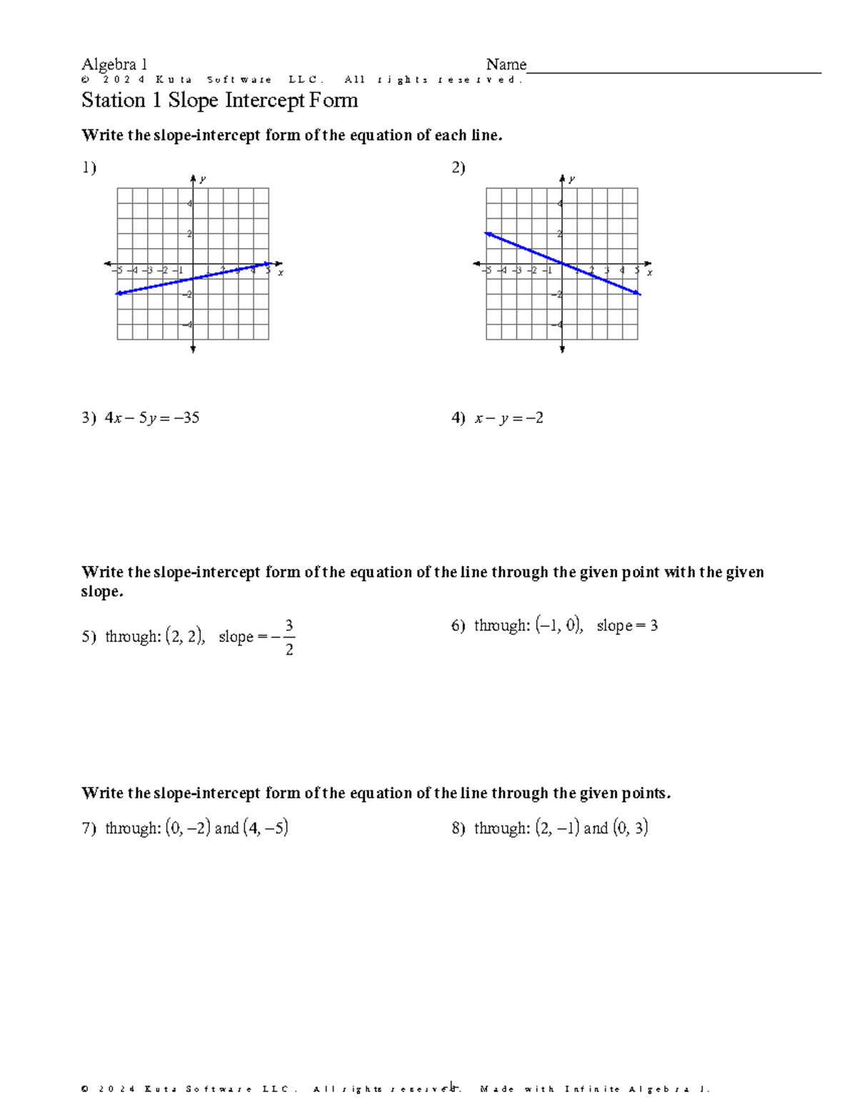 Kami Export - Station 1 Slope Intercept Form - ©q p 2 G 0 K 2 U 4 Z ...