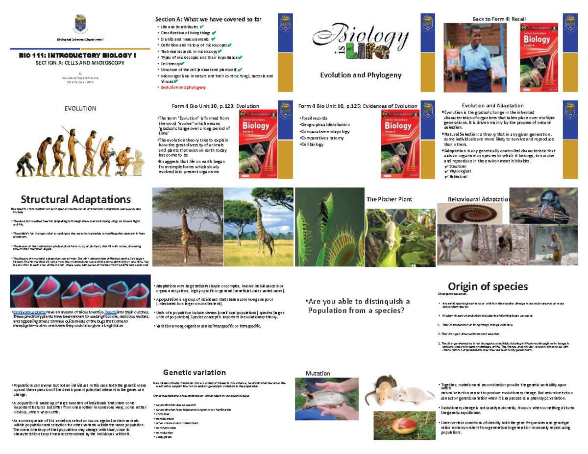 Final Exam Study Guide for BIO101: Introduction to Biology - Studocu