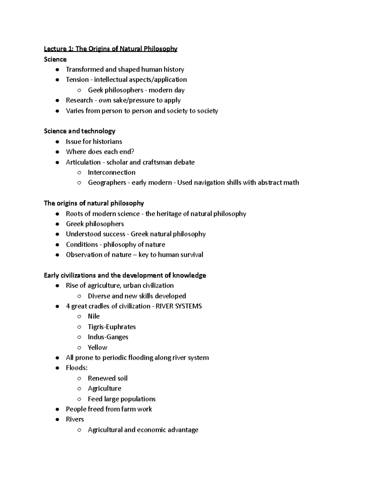 History of Science and Technology Lecture Notes 101 - Studocu