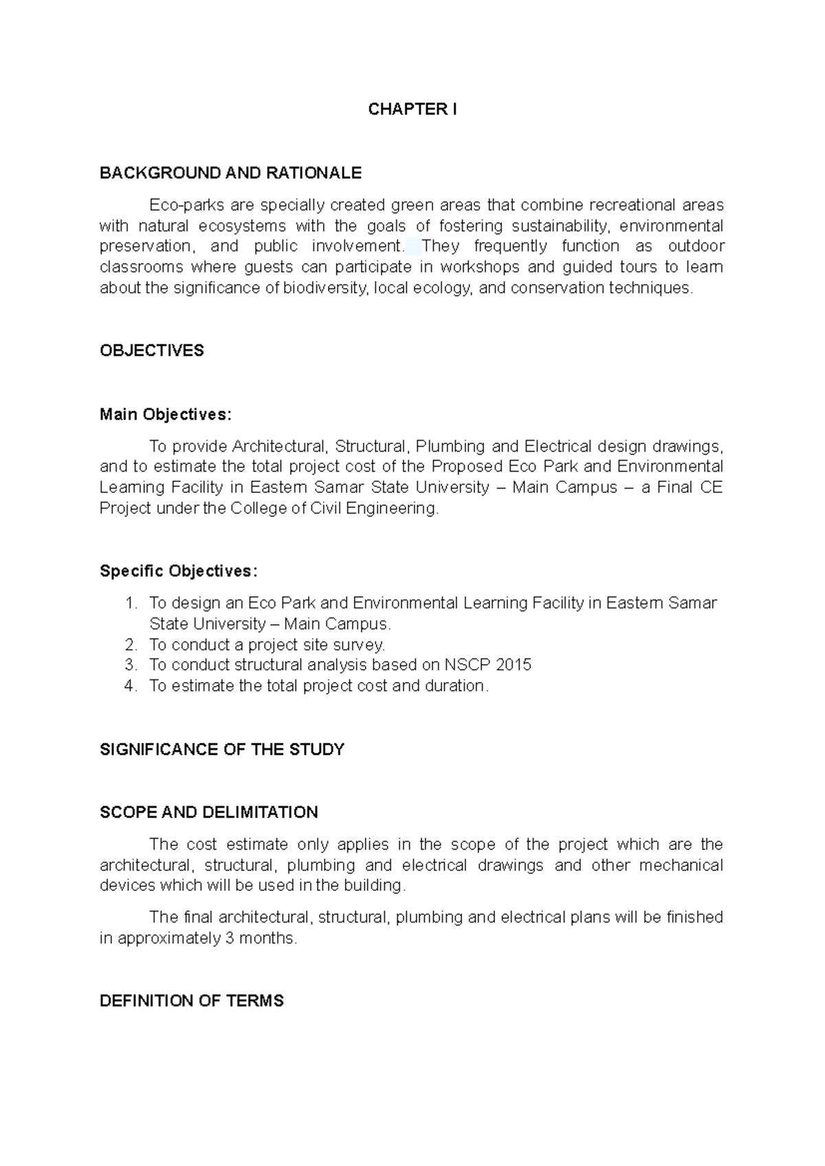 Final CE Project: Eco Park & Environmental Learning Facility Design ...