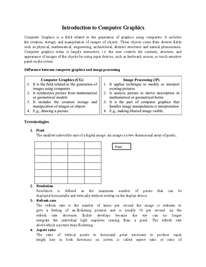 Computer-graphics-mannual - Table of Contents Unit 1 INTRODUCTION ...