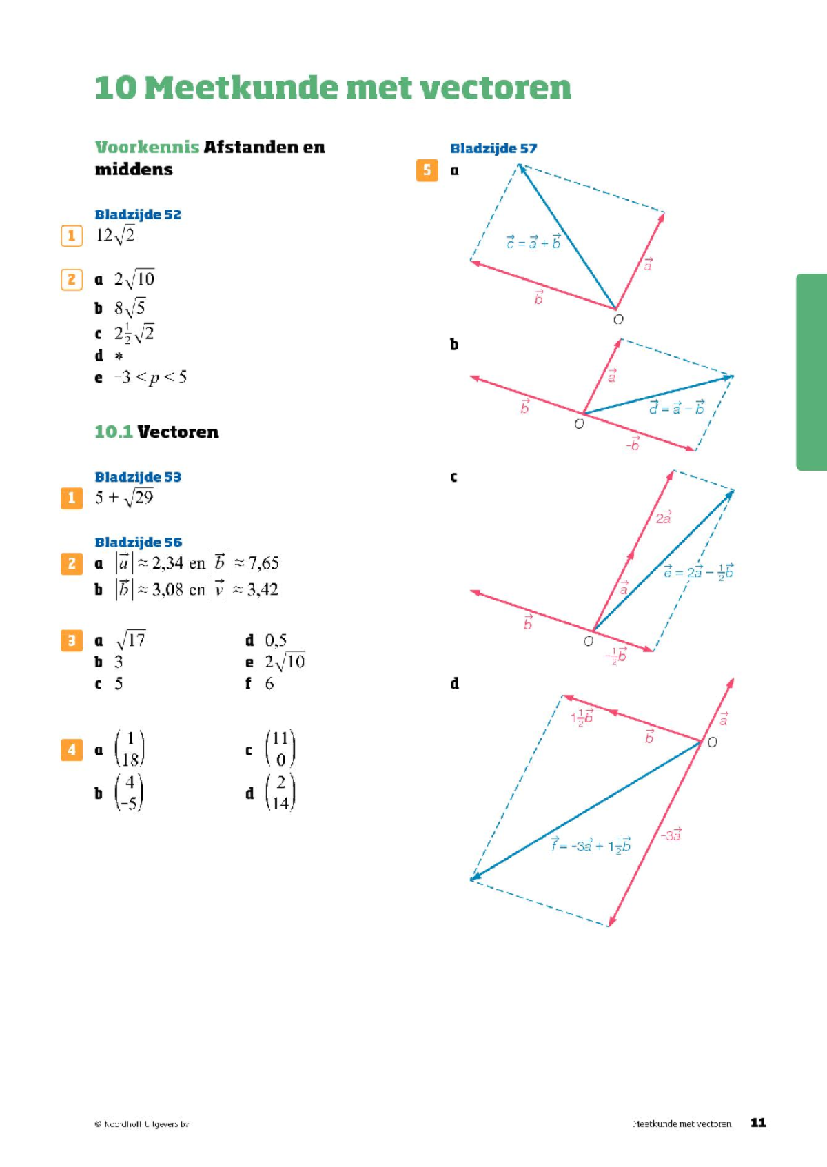 Antwoorden H10 Meetkunde met Vectoren - Noordhoff Uitgevers - Studeersnel