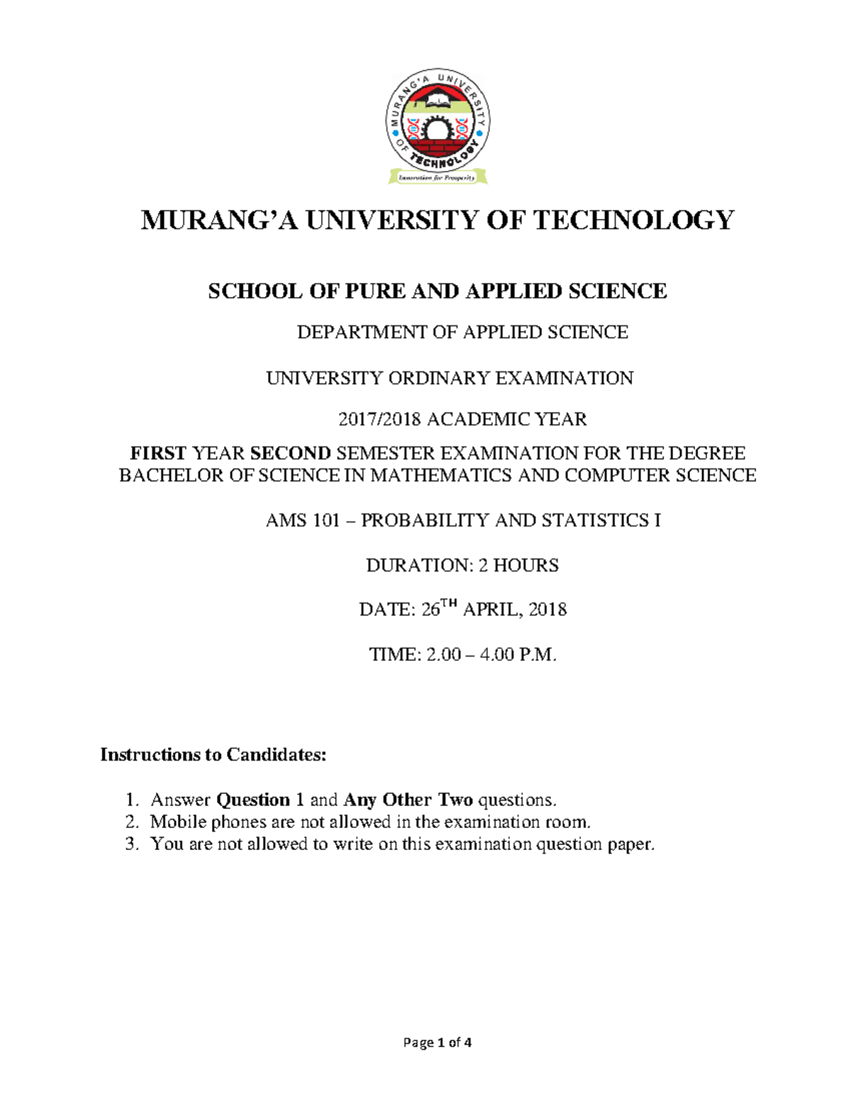 AMS 101 Final Exam: Probability and Statistics I Overview - Studocu