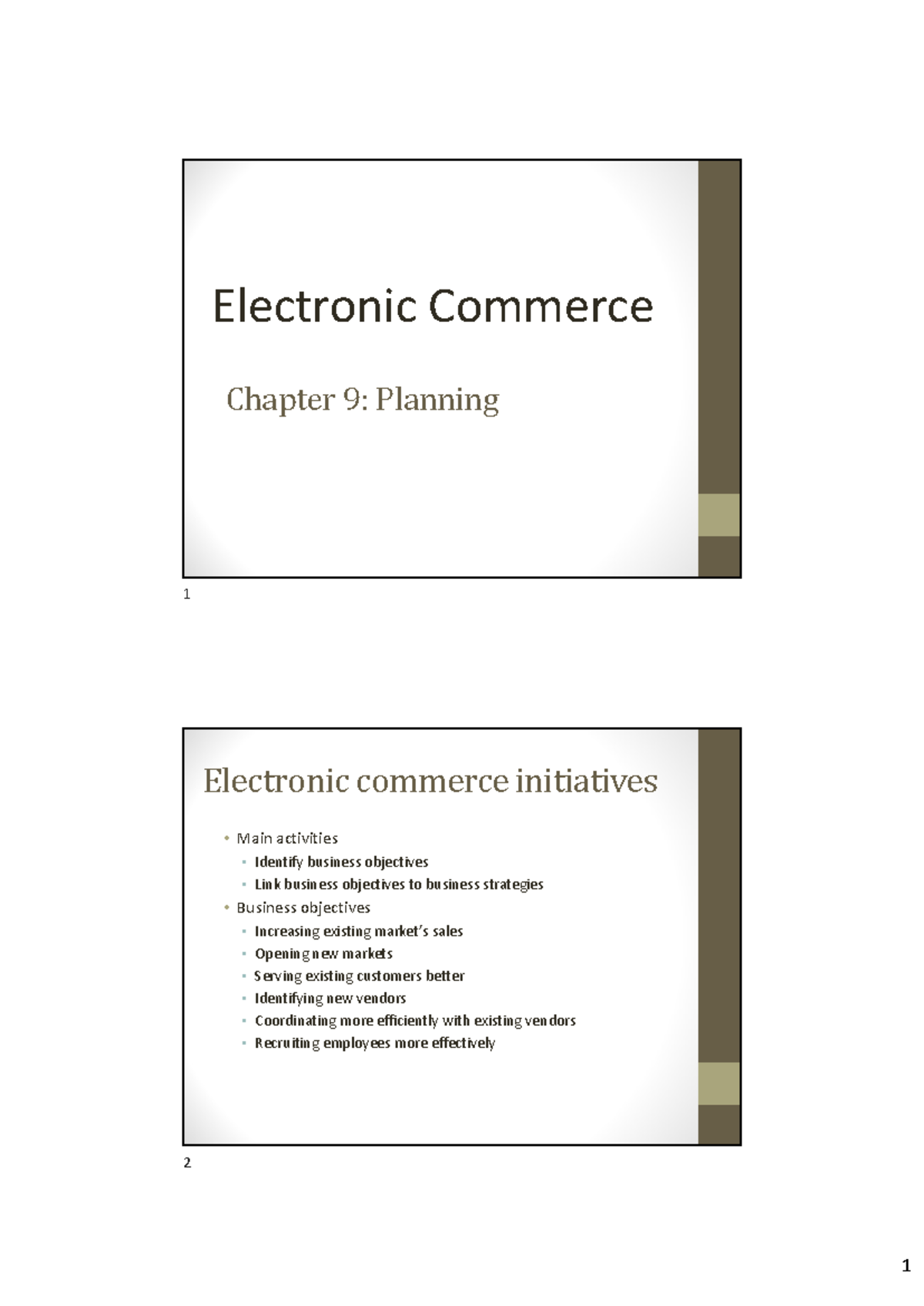Chapter 9 - đâs - Chapter 9: Planning Electronic Commerce Electronic ...