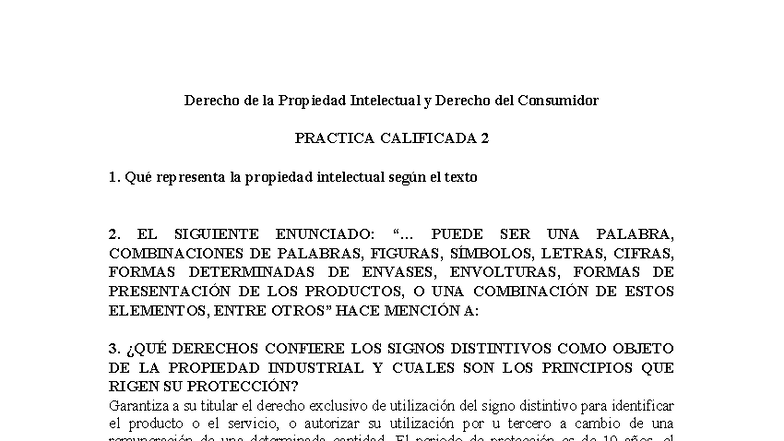 Derecho de la Propiedad Intelectual y del Consumidor PRACTICA ...