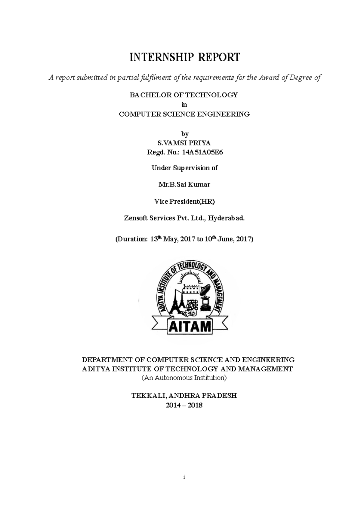 Internship Report on Software Testing at Zensoft Services (CS101) - Studocu
