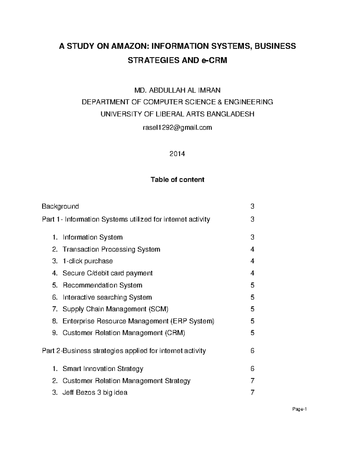Study on Amazon Information Systems: Strategies and e-CRM Insights ...