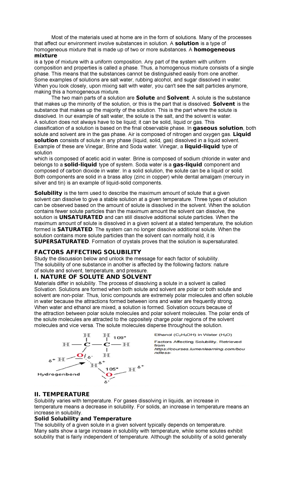 Quarter 4 Lesson 1: Understanding Solutions in Advanced Chemistry - Studocu