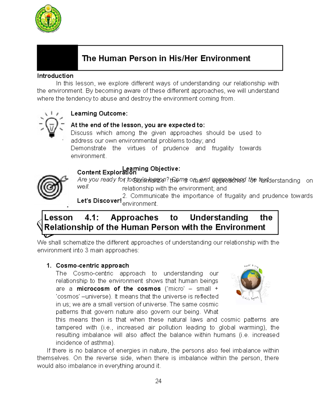 Philosophy Module 4: Understanding Environmental Relationships - Studocu