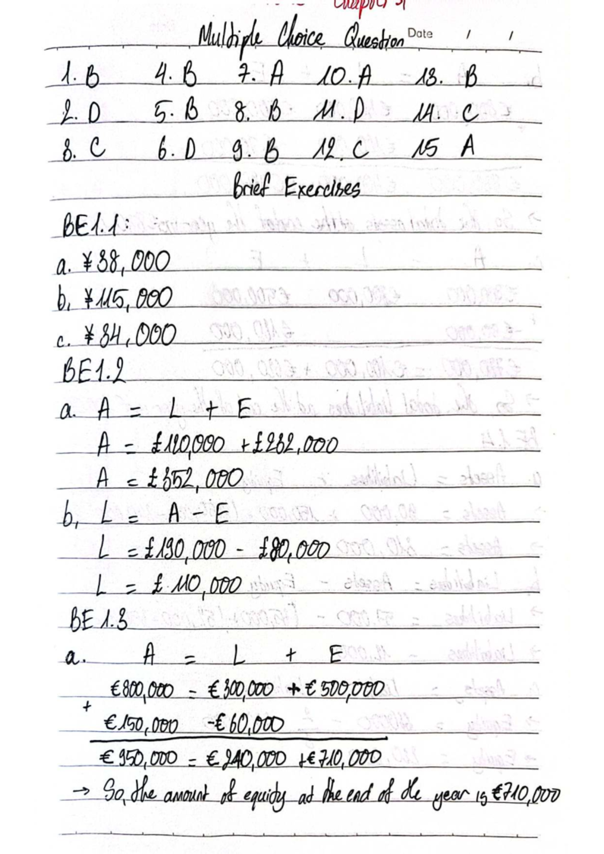 Homework Chapter 1 - Multiple Choice & Exercises (Course Code: MATH101 ...