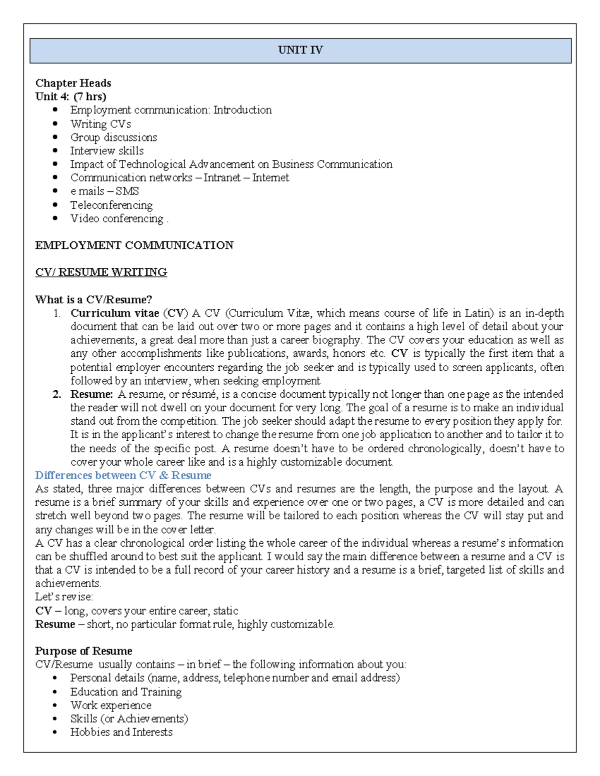 Business Communication - Unit 3 Overview for MBA 1st Semester (AKTU ...