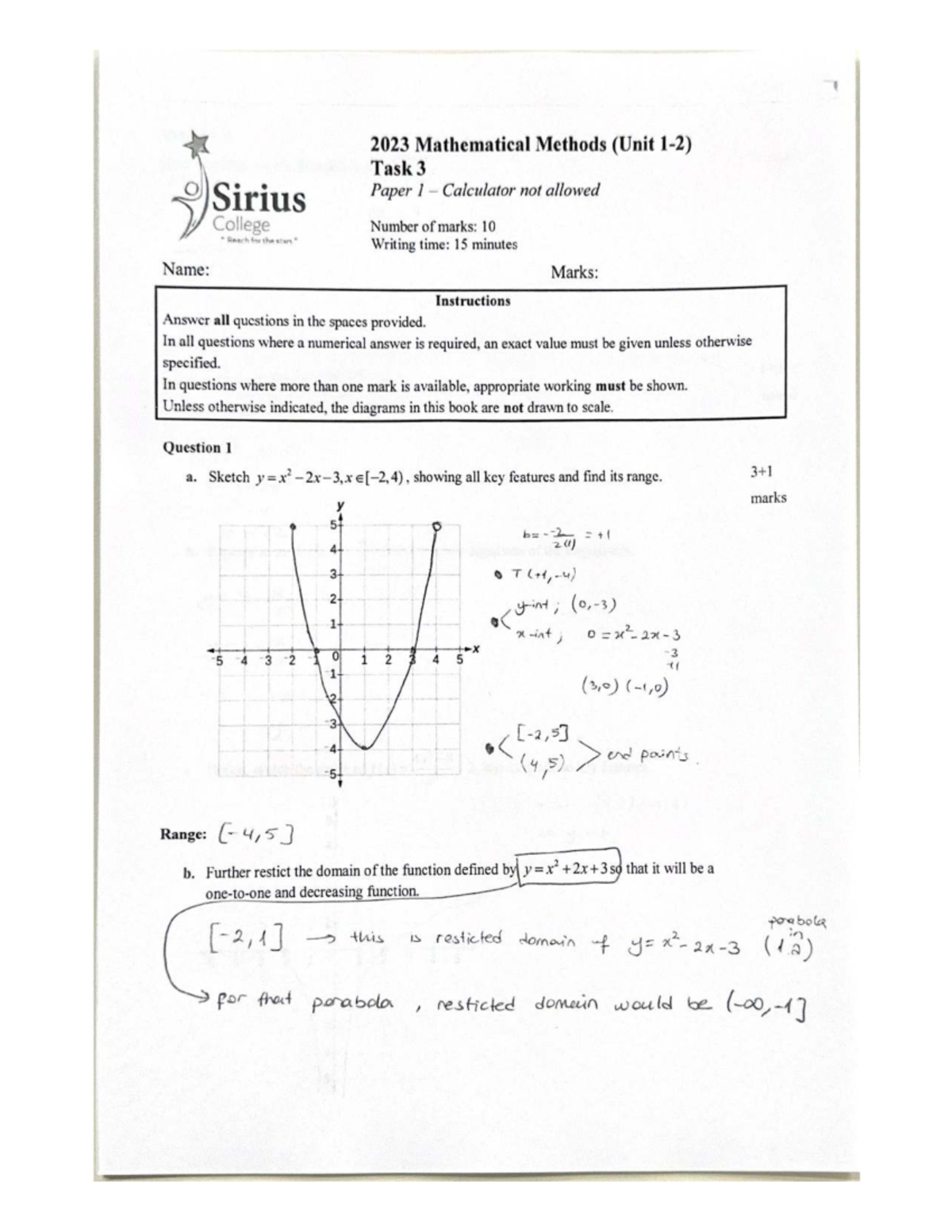 2023 MMU12 Unit Task 3 - Mathematical Methods Solutions - Studocu