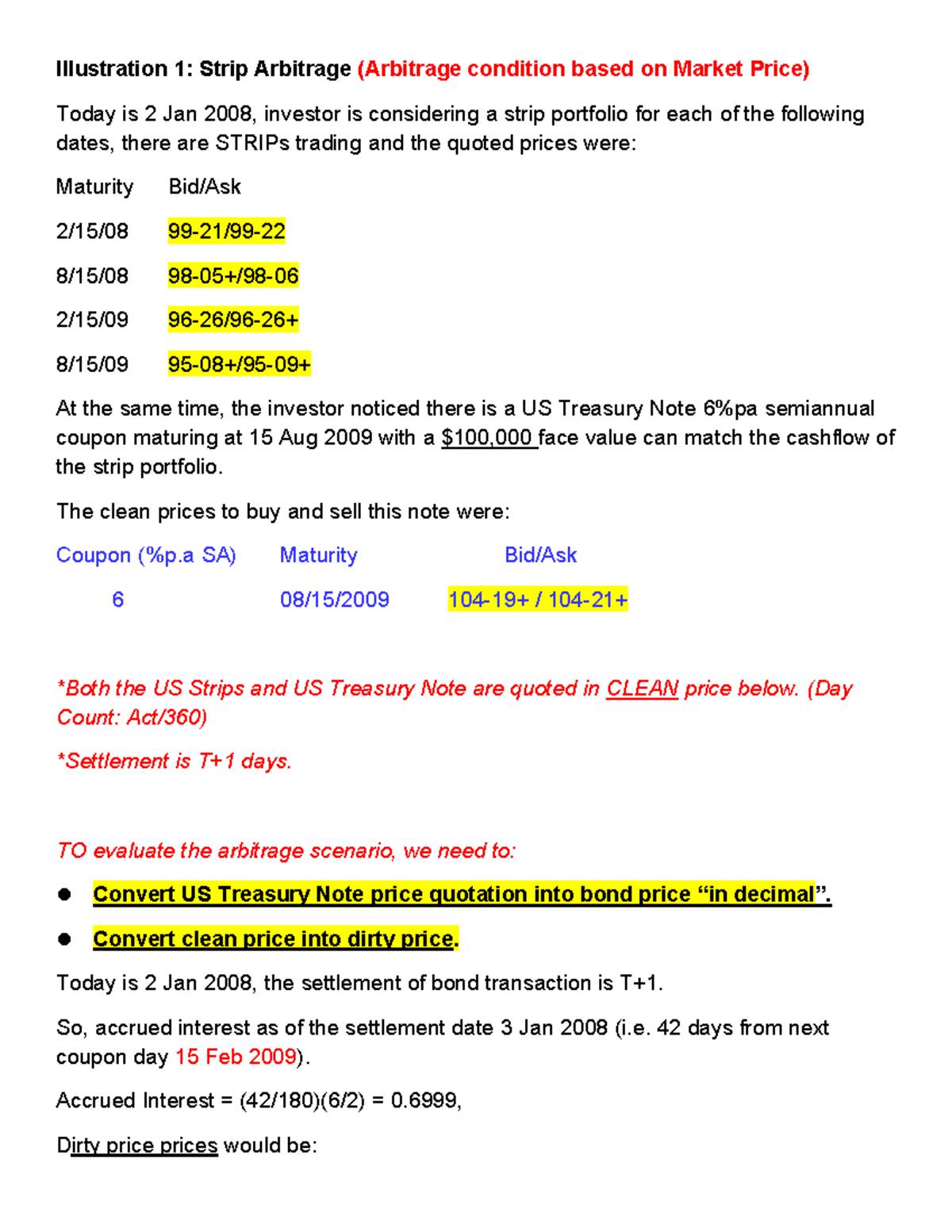 Topic 56: Illustrations of Strip and Cash Flow Arbitrage - Studocu