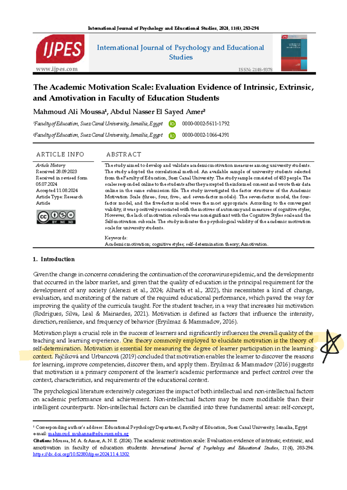 Academic Motivation Analysis and Validation: A Seven-Factor Model - Studocu