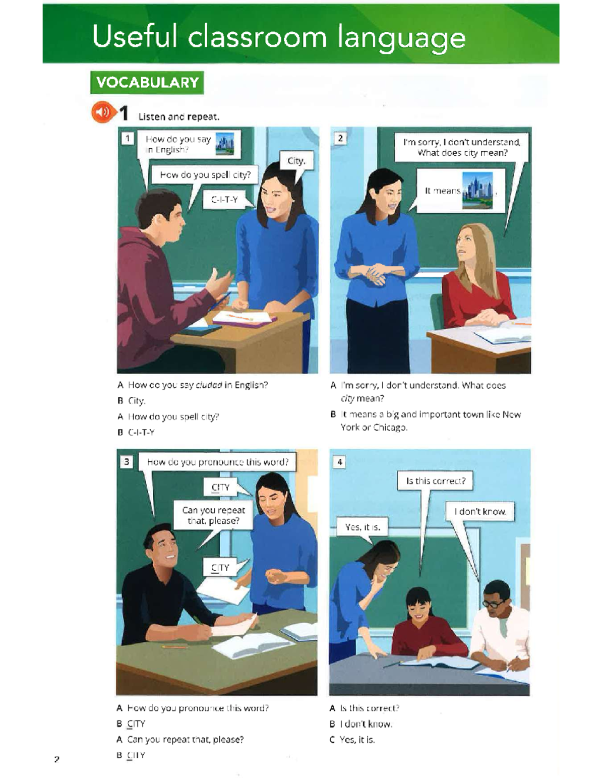 Unit 1 Exercises - Useful Classroom Language Vocabulary - Studocu