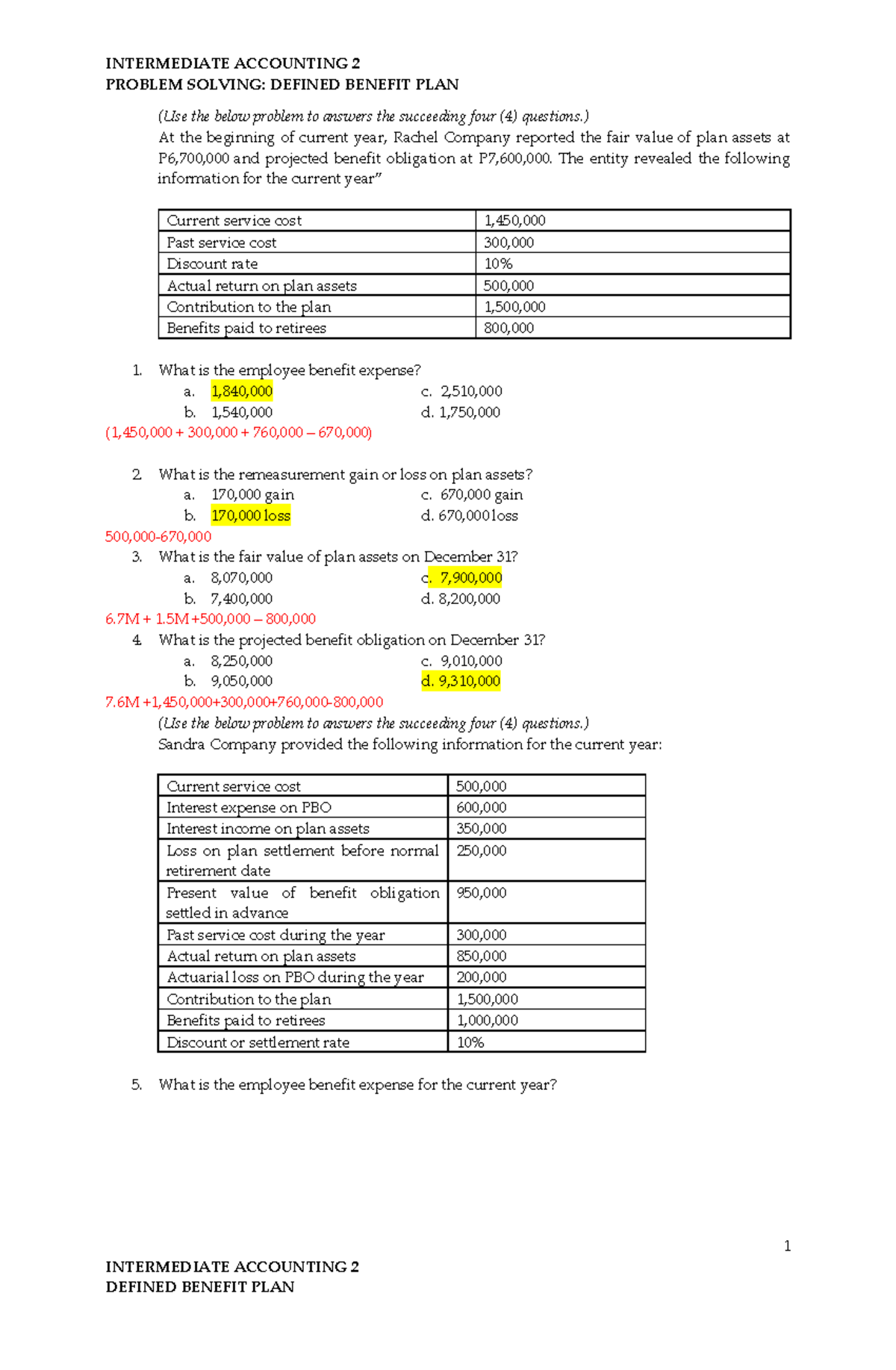 Chapter 18 Defined Benefit Plan Intermediate Accounting 2 Notes