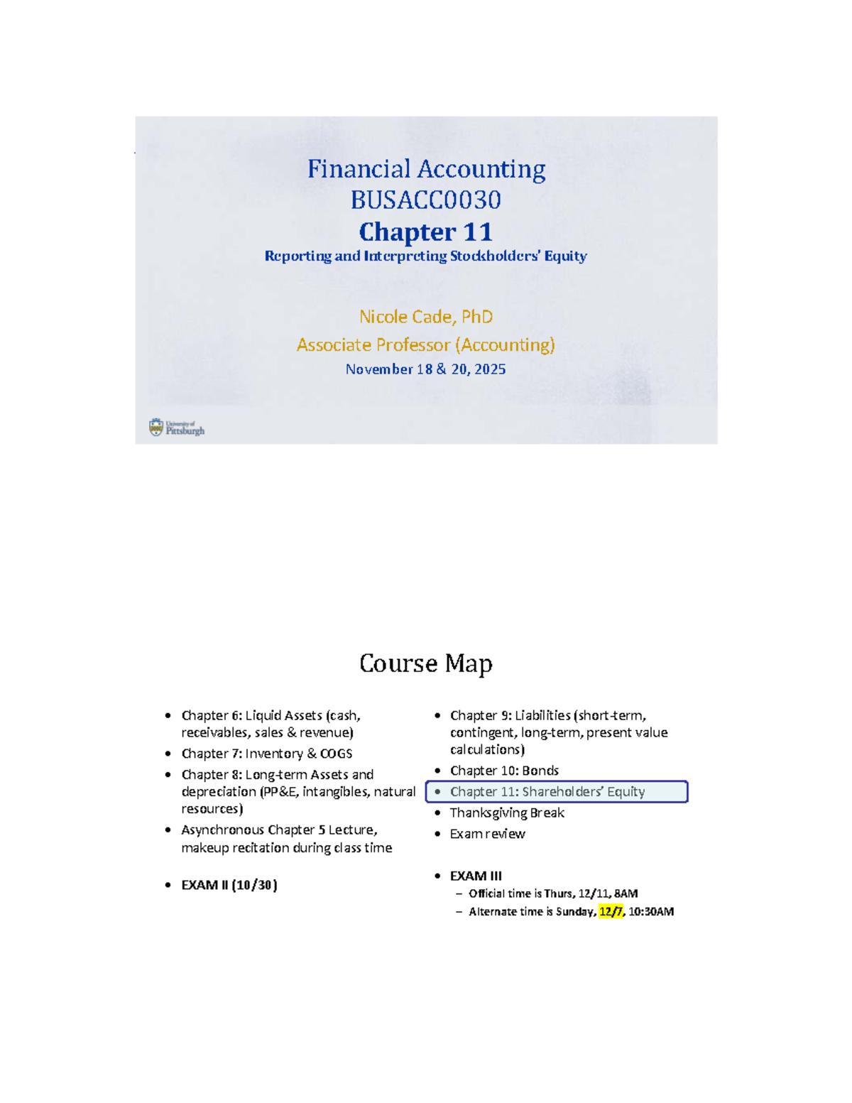 BUSACC0030 Chapter 11: Reporting and Interpreting Stockholders’ Equity ...