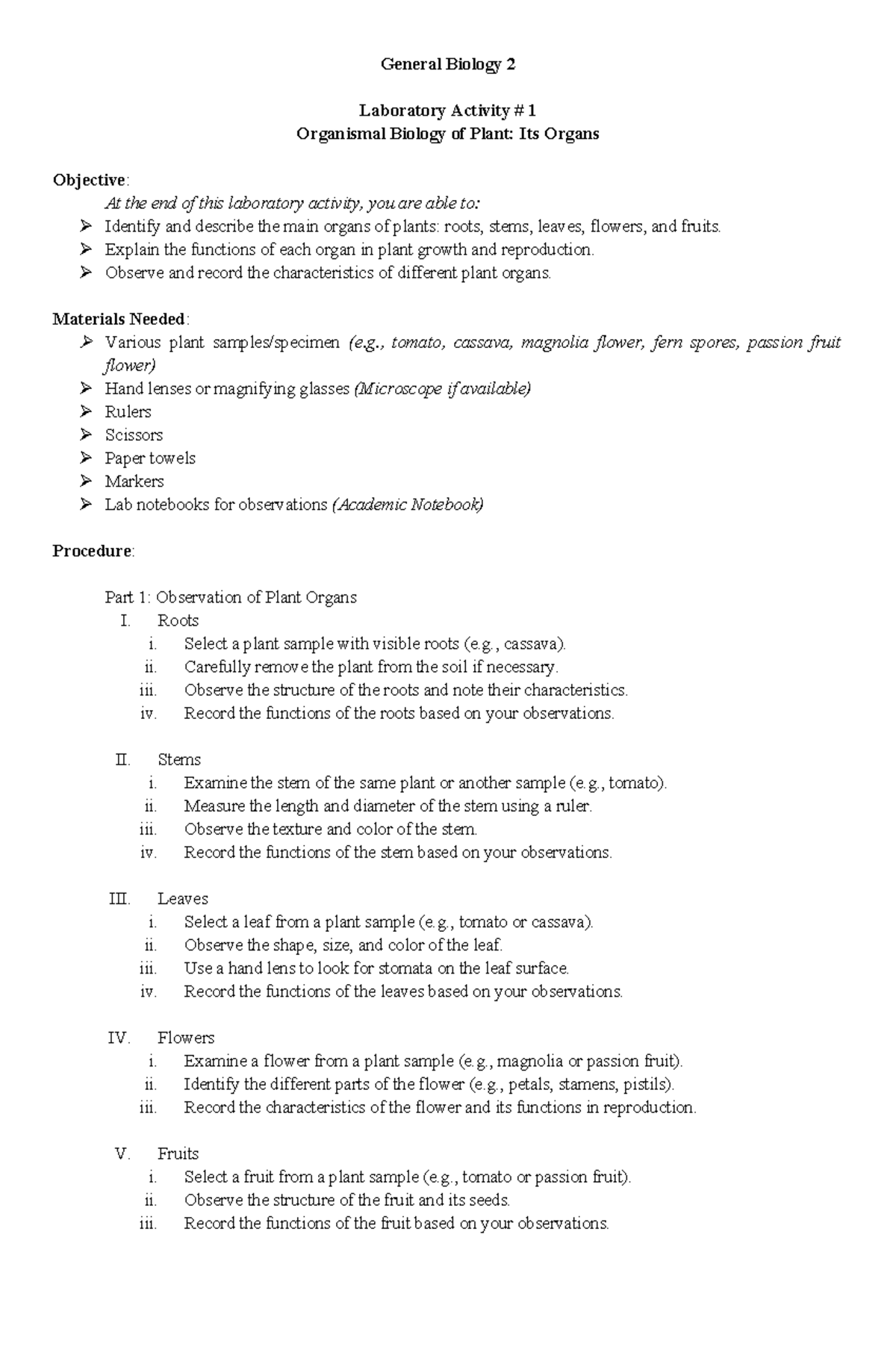 12-Lab-Activity - bio dawdawdaw - General Biology 2 Laboratory Activity ...