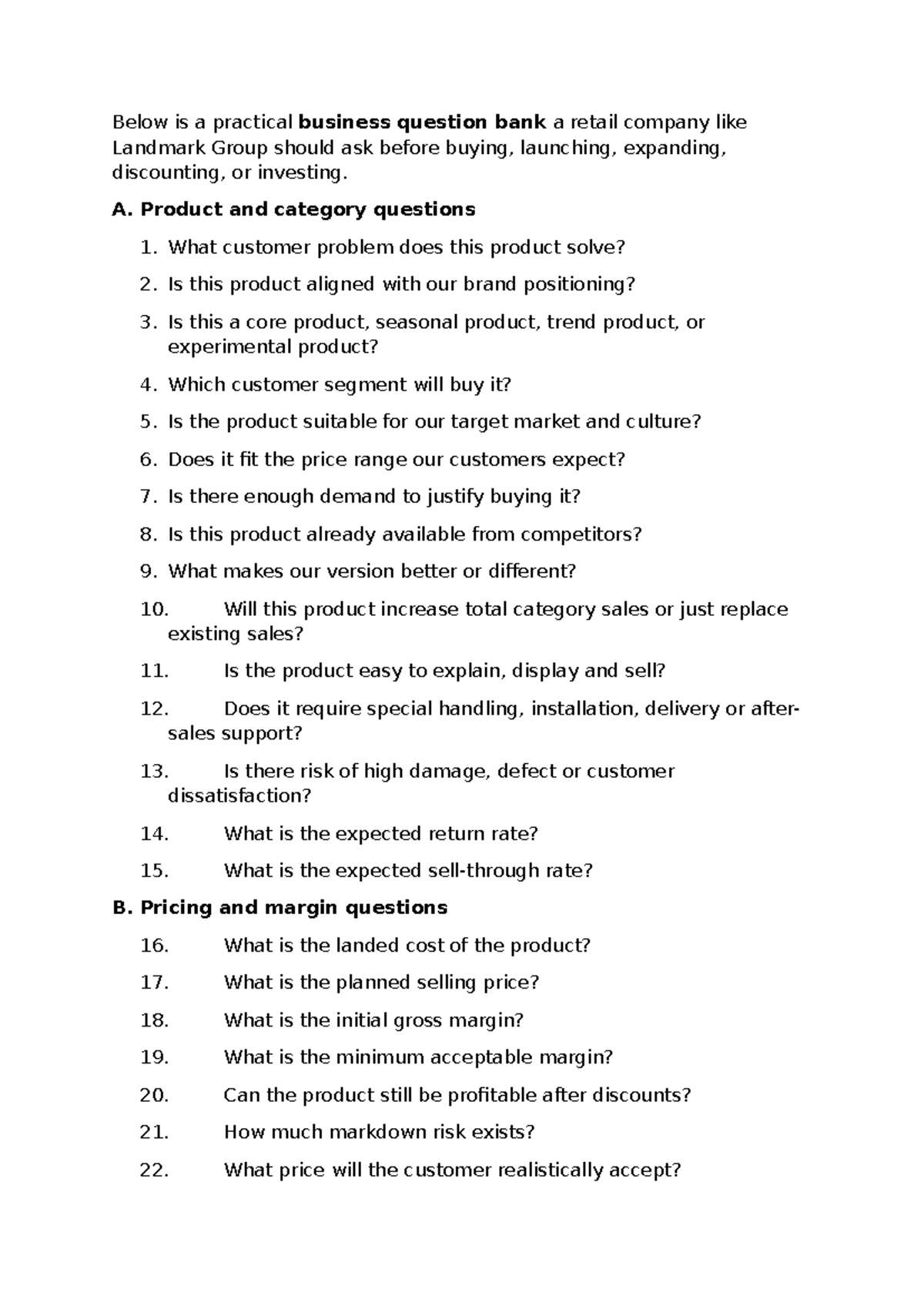Business Operation Questions for Retail Finance: A Comprehensive Guide ...
