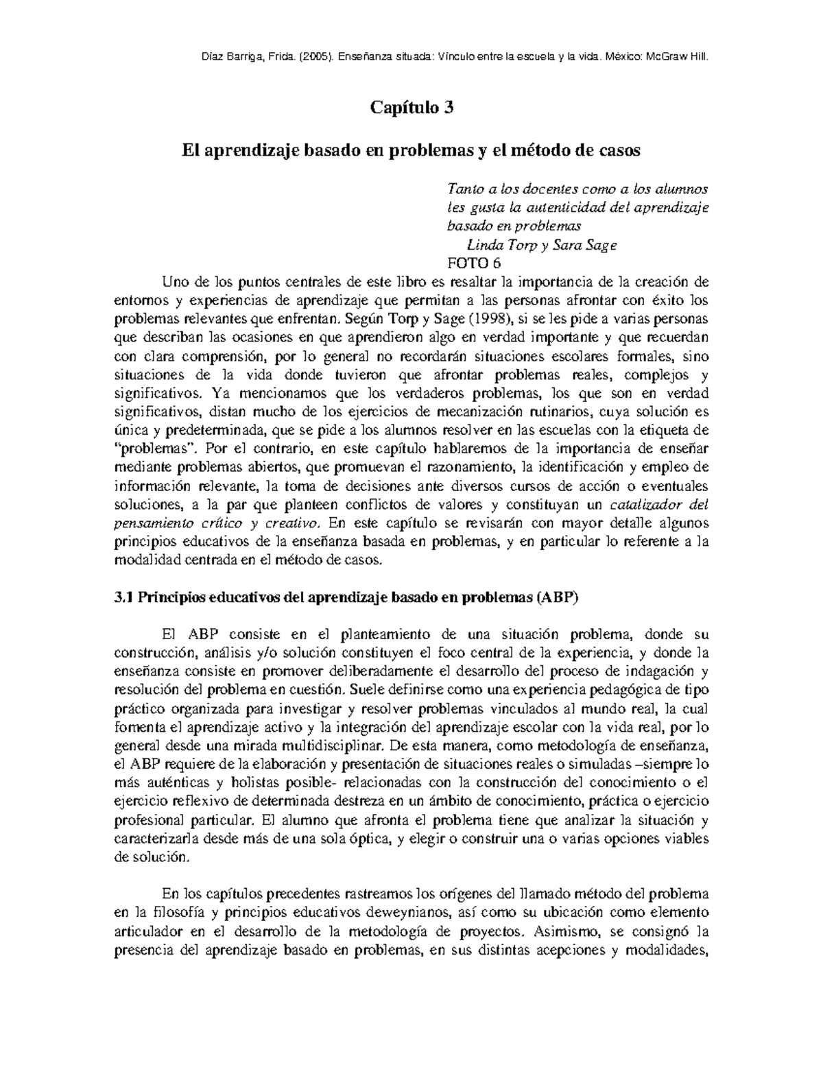 Capítulo 3 Aprendizaje Basado En Problemas Y Método De Casos Diaz